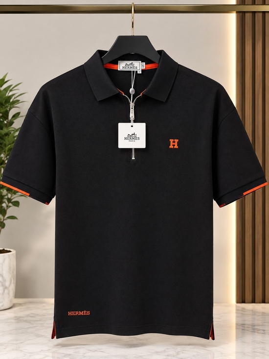Hermes Other - Hermes Black Polo with Orange Accent H